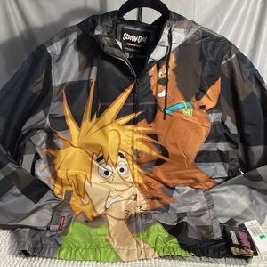 Members Only Scooby Doo Windbreaker Hooded Jacket Unisex Large Nickelodeon NWT
